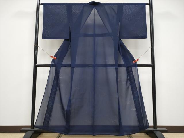 平和屋着物＊夏物　小紋　笹竹紋紗　暈し染め　正絹　逸品　CABG3426tx