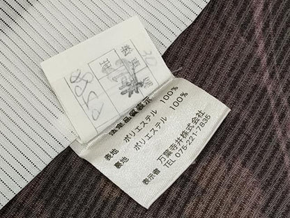 平和屋着物＊夏物　小紋　縦絽　草花文　暈し染め　洗える着物　CABG3430tx