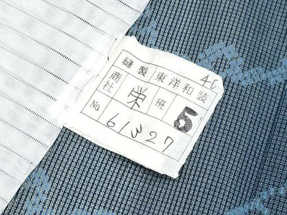 平和屋着物＊夏物　小紋　紗　雪輪重ね文　洗える着物　CABG3433tx