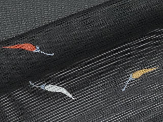 平和屋着物＊夏物　小紋　絽　成り物　黒地　洗える着物　CABG3434tx
