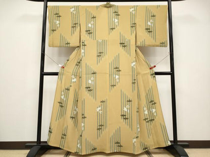 平和屋着物＊夏物　小紋　笹竹兎　洗える着物　CABG3436tx