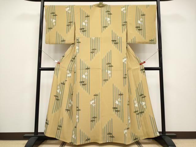 平和屋着物＊夏物　小紋　笹竹兎　洗える着物　CABG3436tx