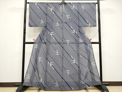 平和屋着物＊夏物　小紋　紗　南天文　洗える着物　CABG3437tx