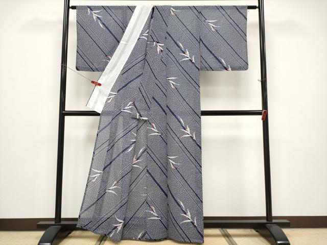 平和屋着物＊夏物　小紋　紗　南天文　洗える着物　CABG3437tx