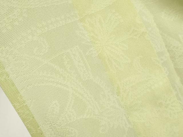 平和屋着物＊夏物　色無地　花唐草紋紗　若菜色　正絹　逸品　CABG3449tx