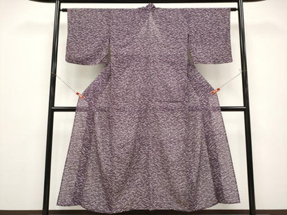 平和屋着物＊夏物　小紋　絽　枝葉文　正絹　逸品　CABG3453tx
