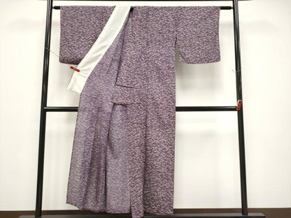 平和屋着物＊夏物　小紋　絽　枝葉文　正絹　逸品　CABG3453tx