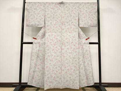 平和屋着物＊夏物　小紋　絽　更紗花文　正絹　逸品　CABG3460tx
