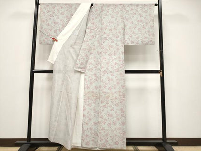 平和屋着物＊夏物　小紋　絽　更紗花文　正絹　逸品　CABG3460tx
