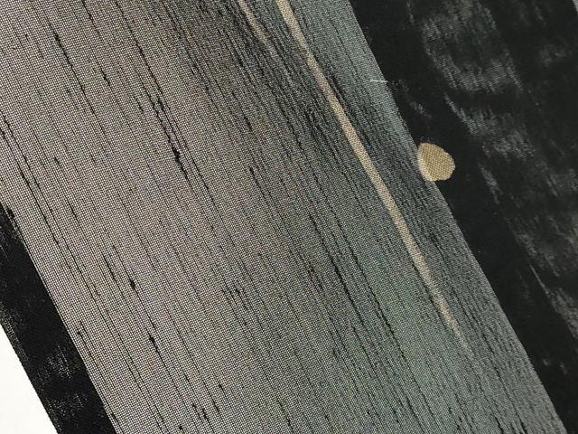 平和屋着物＊夏物 本場小千谷紬 杜若 黒地 金彩 鈴乃屋扱い 大新織物謹製 証紙付き 正絹 逸品 CABG3461tx