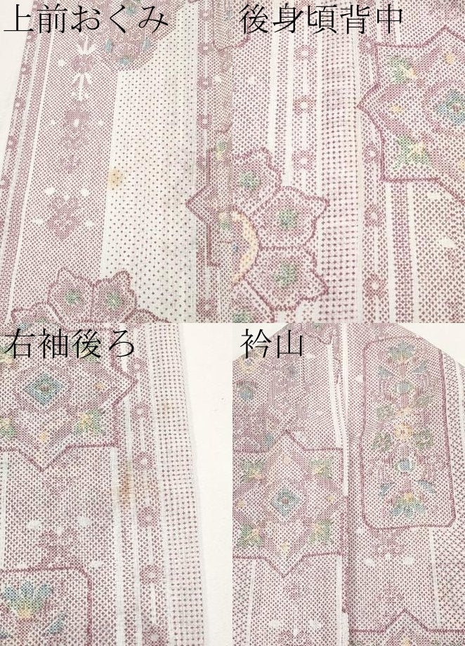 平和屋着物＊夏物 小紋 紗 正倉院花文 洗える着物 CABG3464tx