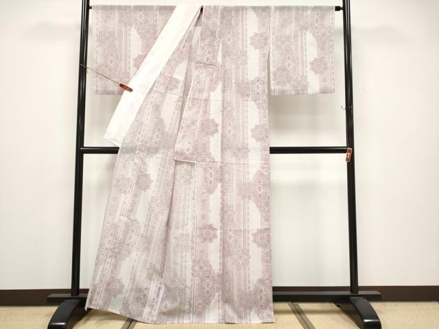 平和屋着物＊夏物 小紋 紗 正倉院花文 洗える着物 CABG3464tx