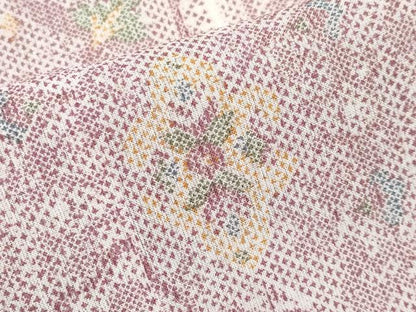 平和屋着物＊夏物 小紋 紗 正倉院花文 洗える着物 CABG3464tx
