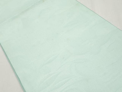 平和屋着物＊夏物　九寸開き名古屋帯　草花文　錆青磁色　正絹　逸品　CABG3476tx