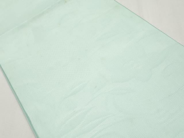 平和屋着物＊夏物　九寸開き名古屋帯　草花文　錆青磁色　正絹　逸品　CABG3476tx