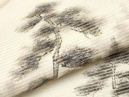 平和屋着物＊夏物　九寸名古屋帯　作家物　手描き　刺繍　水辺風景文　正絹　逸品　未使用　CABG3478tx