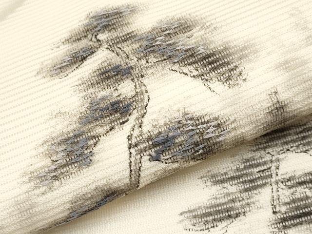 平和屋着物＊夏物　九寸名古屋帯　作家物　手描き　刺繍　水辺風景文　正絹　逸品　未使用　CABG3478tx
