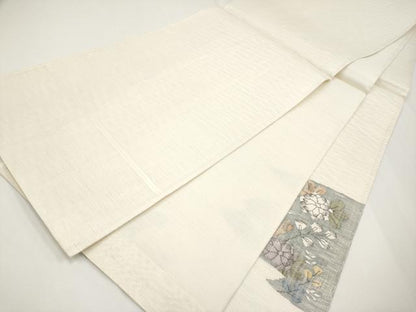 平和屋着物＊夏物 太鼓柄袋帯 草花文 正絹 逸品 CABG3493tx