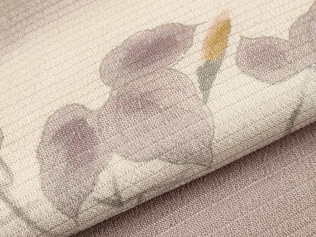 平和屋着物＊夏物　九寸名古屋帯　絽縮緬　朝顔　正絹　逸品　CABG3497tx