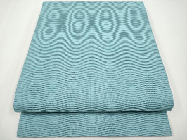 平和屋着物＊夏物　八寸名古屋帯　絽綴れ　よろけ縞　瓶覗色　正絹　逸品　CABG3501tx