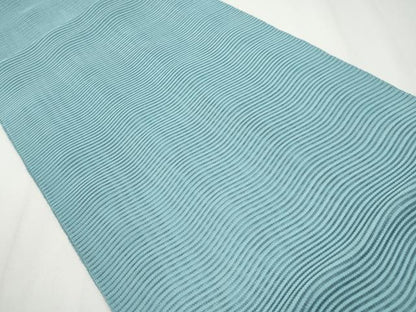 平和屋着物＊夏物　八寸名古屋帯　絽綴れ　よろけ縞　瓶覗色　正絹　逸品　CABG3501tx