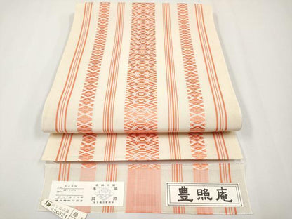 平和屋着物＊夏物　本場筑前博多織　八寸名古屋帯　紗献上　豊照庵　酒井織物謹製　証紙付き　正絹　逸品　未使用　CABG3505tx