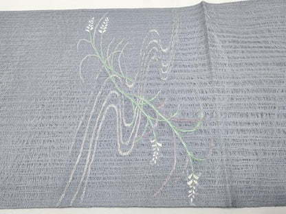 平和屋着物＊夏物 太鼓柄袋帯 すくい織 蟹 カニ 金銀糸 正絹 逸品 未使用 CABG3512tx