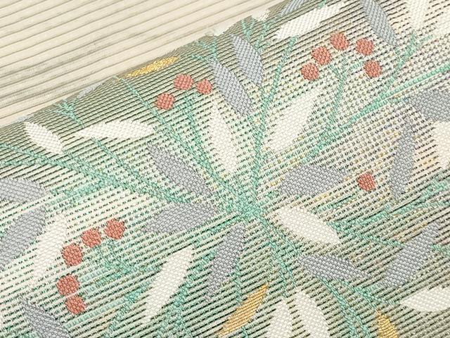 平和屋着物＊夏物 六通柄袋帯 南天文 金糸 正絹 逸品 CABG3513tx