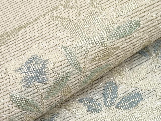 平和屋着物＊夏物 六通柄袋帯 さわかぜ 銀糸 正絹 逸品 未使用 CABG3519tx