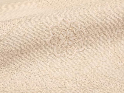 平和屋着物＊夏物　中国三大刺繍　スワトウ刺繍　総刺繍　太鼓柄袋帯　正倉院花文　虹色　正絹　逸品　CABG3524tx