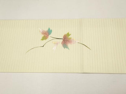 平和屋着物＊夏物　九寸名古屋帯　手描き　蔦の葉文　金彩　CABG3528tx
