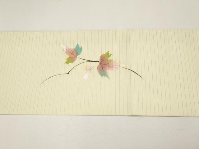 平和屋着物＊夏物　九寸名古屋帯　手描き　蔦の葉文　金彩　CABG3528tx