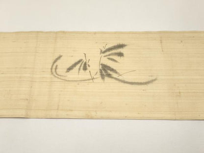 平和屋着物＊夏物　九寸名古屋帯　手描き　魚　正絹　逸品　CABG3538tx