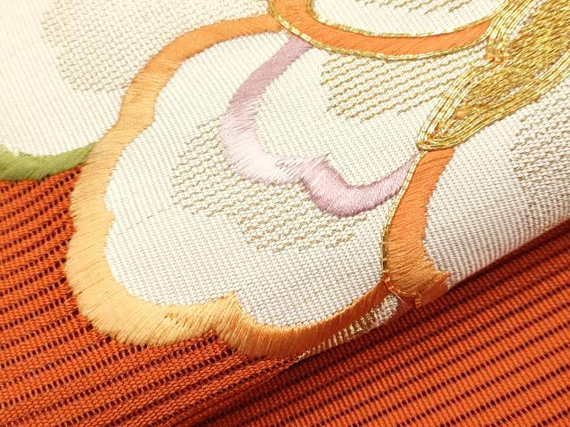 平和屋着物＊夏物　八寸名古屋帯　絽綴れ　駒刺繍　牡丹唐草文　正絹　逸品　CABG3540tx