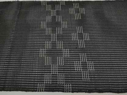 平和屋着物＊夏物　八寸名古屋帯　抽象文　黒地　正絹　逸品　未使用　CABG3543tx