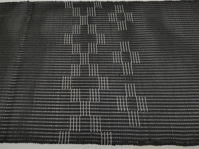 平和屋着物＊夏物　八寸名古屋帯　抽象文　黒地　正絹　逸品　未使用　CABG3543tx