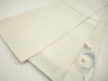 平和屋着物＊夏物 太鼓柄袋帯 絽綴れ 絽刺し 区限刺繍 抽象文 金銀糸 正絹 逸品 CABG3547tx