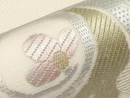 平和屋着物＊夏物 太鼓柄袋帯 絽綴れ 絽刺し 区限刺繍 抽象文 金銀糸 正絹 逸品 CABG3547tx