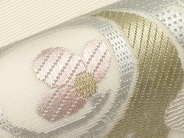 平和屋着物＊夏物 太鼓柄袋帯 絽綴れ 絽刺し 区限刺繍 抽象文 金銀糸 正絹 逸品 CABG3547tx