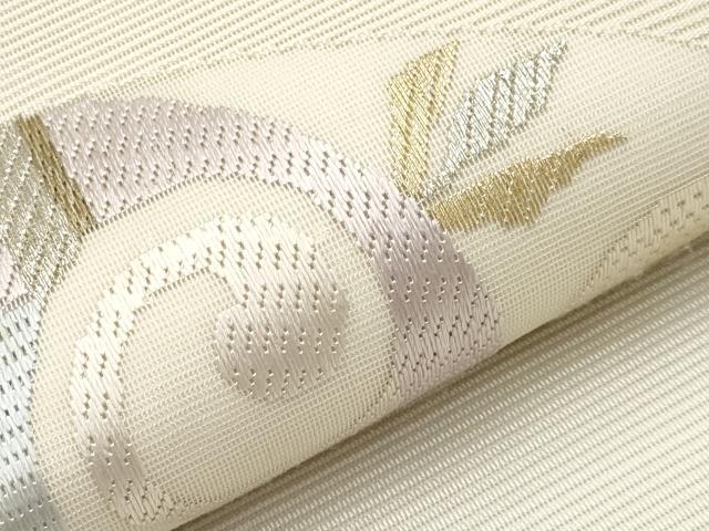 平和屋着物＊夏物 太鼓柄袋帯 絽綴れ 絽刺し 区限刺繍 抽象文 金銀糸 正絹 逸品 CABG3547tx
