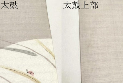 平和屋着物＊夏物 太鼓柄袋帯 手描き てんとう虫 正絹 逸品 未使用 CABG3553tx