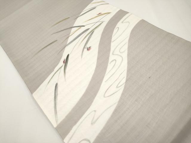 平和屋着物＊夏物 太鼓柄袋帯 手描き てんとう虫 正絹 逸品 未使用 CABG3553tx