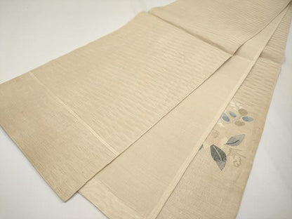 平和屋着物＊夏物 太鼓柄袋帯 すくい織 枝花文 金糸 正絹 逸品 CABG3556tx