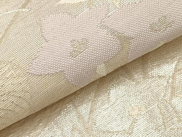 平和屋着物＊夏物 六通柄袋帯 流水草花文 銀糸 正絹 逸品 CABG3559tx