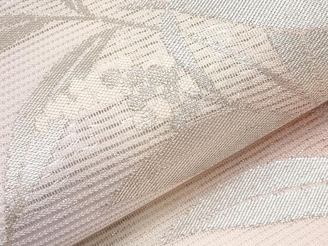 平和屋着物＊夏物 六通柄袋帯 草花文 銀糸 正絹 逸品 CABG3566tx