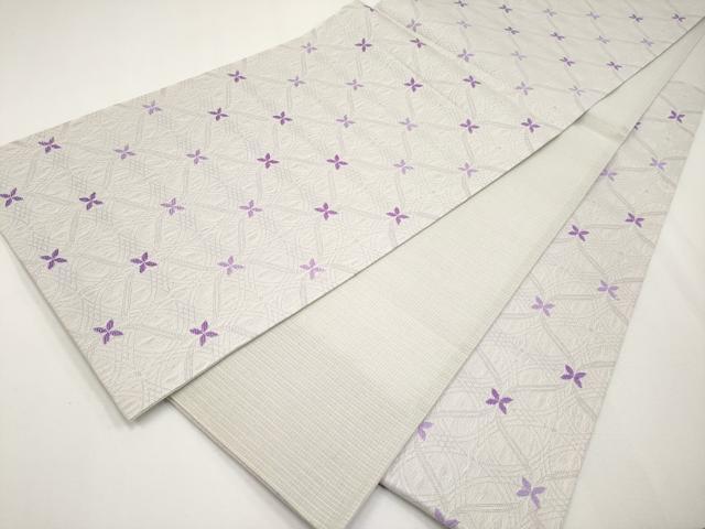 平和屋着物▽六通柄袋帯　スリーシーズン　春夏秋　立涌花文　正絹　逸品　CABG3572tx