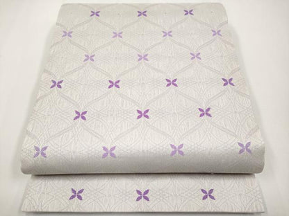 平和屋着物▽六通柄袋帯　スリーシーズン　春夏秋　立涌花文　正絹　逸品　CABG3572tx