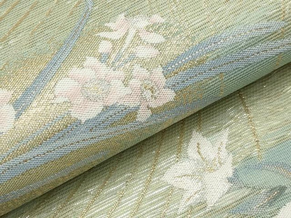 平和屋着物＊夏物 六通柄袋帯 枝花文 金糸 正絹 逸品 未使用 CABG3586tx