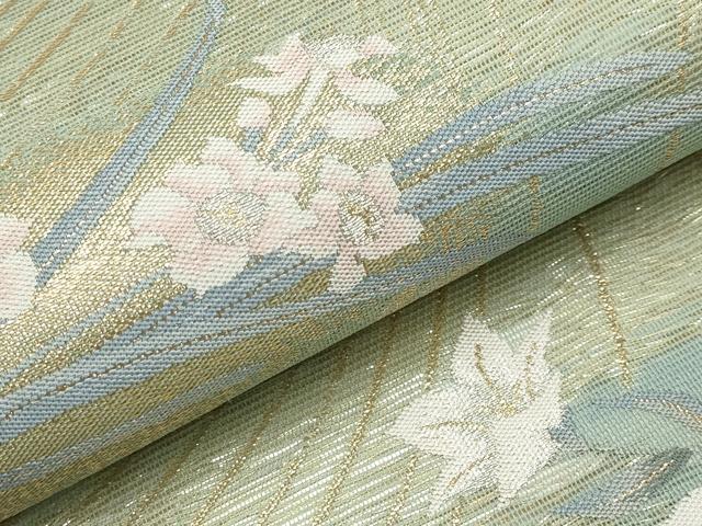 平和屋着物＊夏物 六通柄袋帯 枝花文 金糸 正絹 逸品 未使用 CABG3586tx