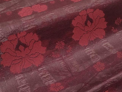 平和屋着物＊夏物 六通柄 本袋帯 横段花文 正絹 逸品 CABG3588tx